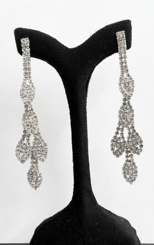 گوشواره مجلسی نگین دار طرح برگ