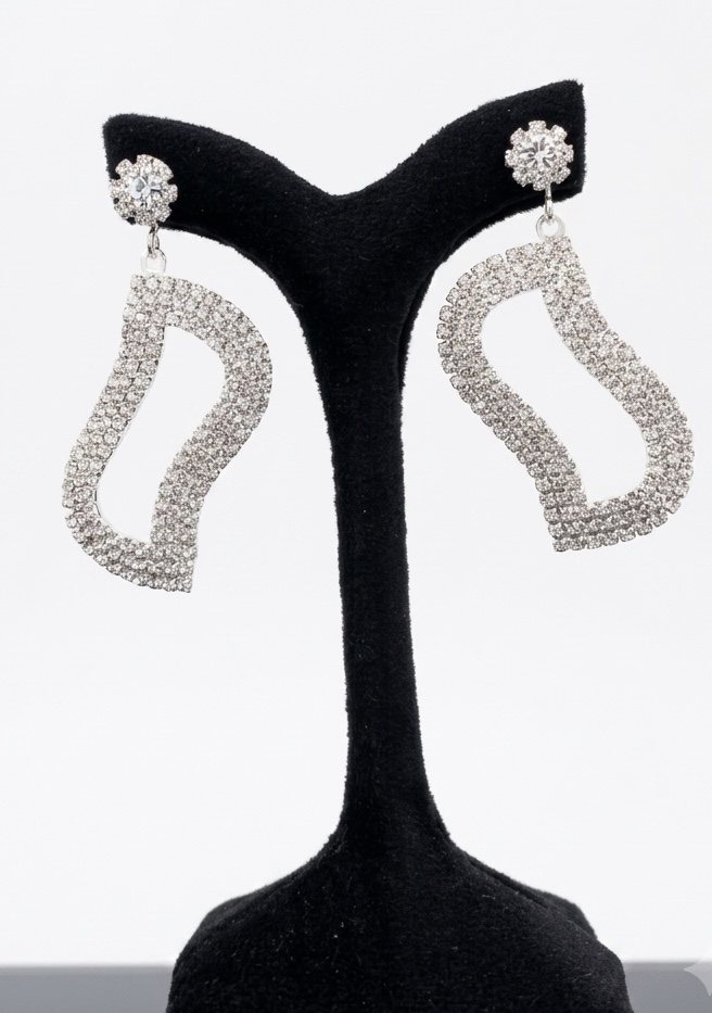 گوشواره مجلسی نگین دار طرح جواهر